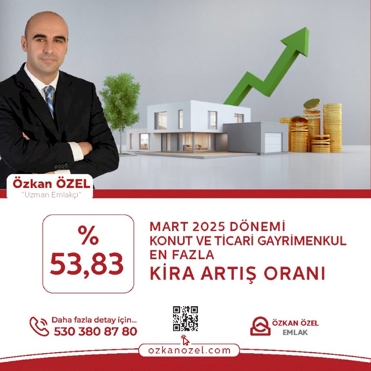 MART 2025 DÖNEMİ KONUT VE TİCARİ GAYRİMENKUL EN FAZLA KİRA ARTIŞ ORANI